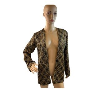 Method Women’sSize 7 Vintage Gold Metallic Beaded Long Sleeve Open Jacket Blazer